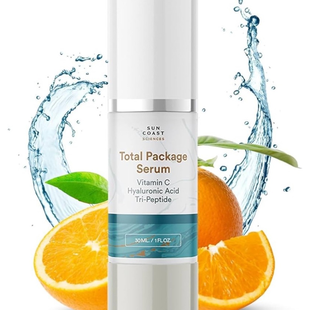 Total Package Serum vitamin c hyaluronic acid tri peptide new sealed 1floz last1